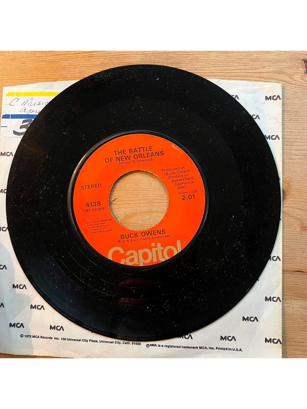 Buck Owens - The Battle of New Orleans 45rpm VG+ R11